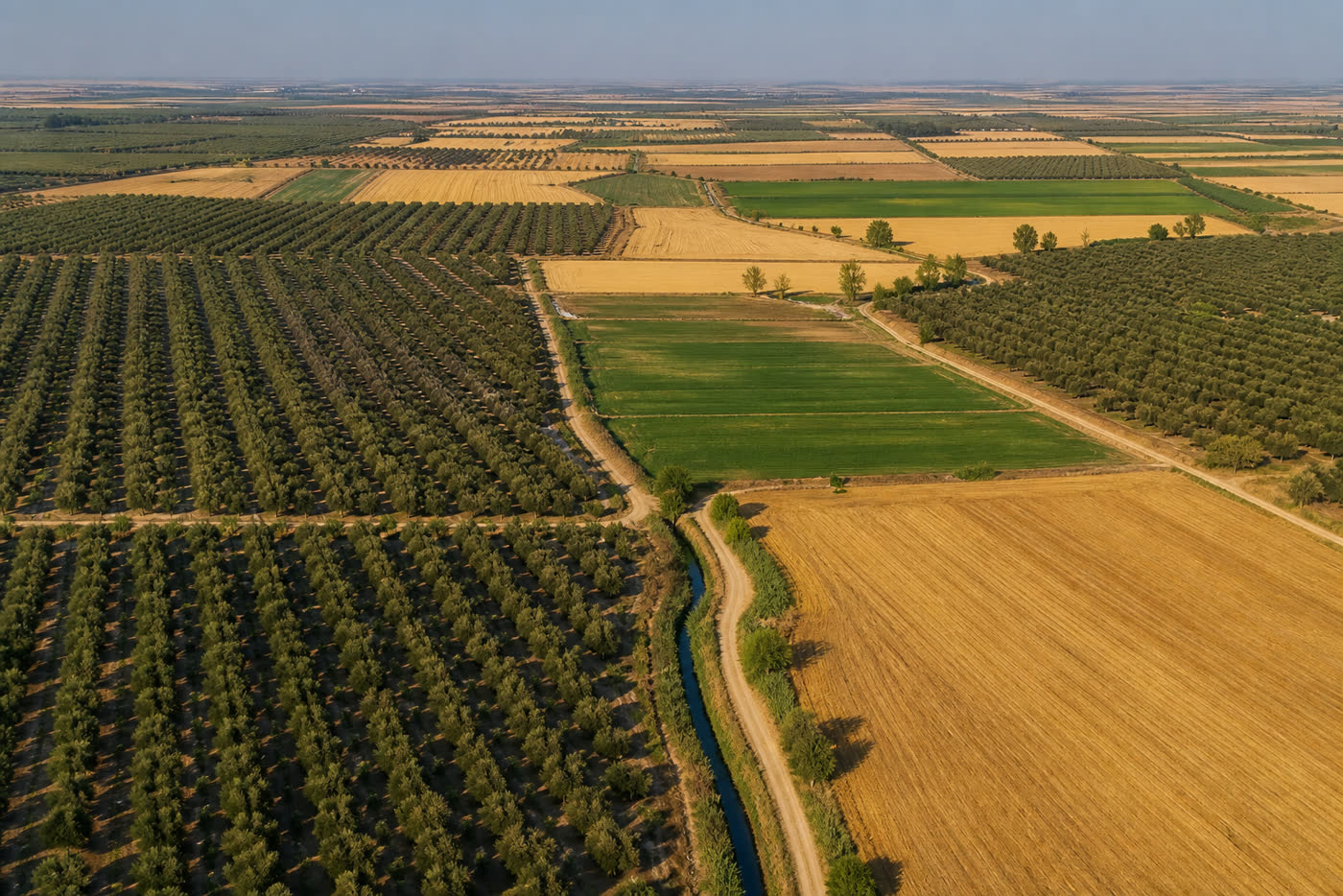 Parcelas agrícolas vistas desde el aire